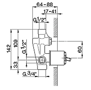 Скрытая часть для смесителя Cisal ZA00221004 G 1/2-G 3/4-1