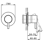 Смеситель для душа Cisal Less New LN00300021 Хром-1