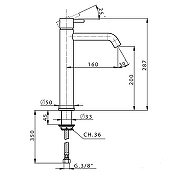 Смеситель для раковины Cisal Less New LN00354040 Черный матовый-2