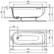 Акриловая ванна Ideal Standard I.Life 160x70 4в1 PT475867 без гидромассажа, с ножками, панелью и крепежом-9