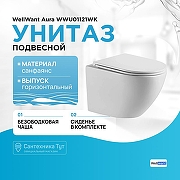 Унитаз WellWant Aura WWU01121WK подвесной с сиденьем Микролифт-1