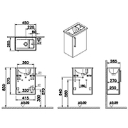 Тумба с раковиной Vitra Root 45 R 68065 подвесная Кордоба-1