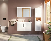 Зеркальный шкаф Vitra 100 66912 с подсветкой Антрацит глянцевый-1