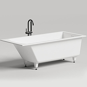 Ванна из искусственного камня Salini Cascata Kit 170х75 104313G Белая глянцевая-1