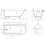 Ванна из искусственного камня Salini Cascata 170х75 104123M Белая матовая-10