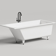 Ванна из искусственного камня Salini Cascata Kit 180х80 104523M Белая матовая