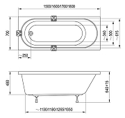 Акриловая ванна Ravak Sonata II 160x70 C634R00000 без гидромассажа-3