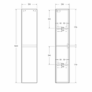 Шкаф пенал BelBagno Kraft 33 L KRAFT-1600-2A-SC-RGB-L подвесной Rovere Galifax Bianco-6
