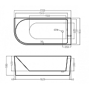 Акриловая ванна Esbano Afina 170x80 L ESVAAFINL без гидромассажа-2