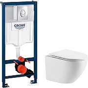 Унитаз с инсталляцией WellWant Aura WWU01121WK + Grohe Rapid SL 38721001 с сиденьем Микролифт и клавишей смыва Хром-7