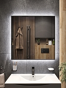 Зеркало Bond Cube 80x80 M36ZE-8080 с подсветкой Черное с бесконтактным выключателем-6