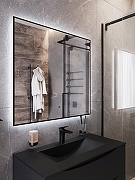 Зеркало Bond Cube 80x80 M36ZE-8080 с подсветкой Черное с бесконтактным выключателем-10