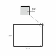 Зеркало Bond Cube 100x80 M36ZE-10080 с подсветкой Черное с бесконтактным выключателем-13