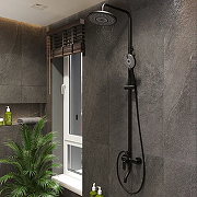 Душевая система Bond Circle B04-9188 Черная матовая-2