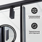 Душевой уголок WasserKRAFT Elbe 80x100 74P29 профиль Черный стекло прозрачное-3