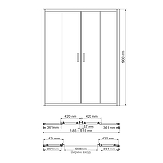 Душевая дверь WasserKRAFT Lippe 160 45S45 профиль Хром стекло прозрачное-5