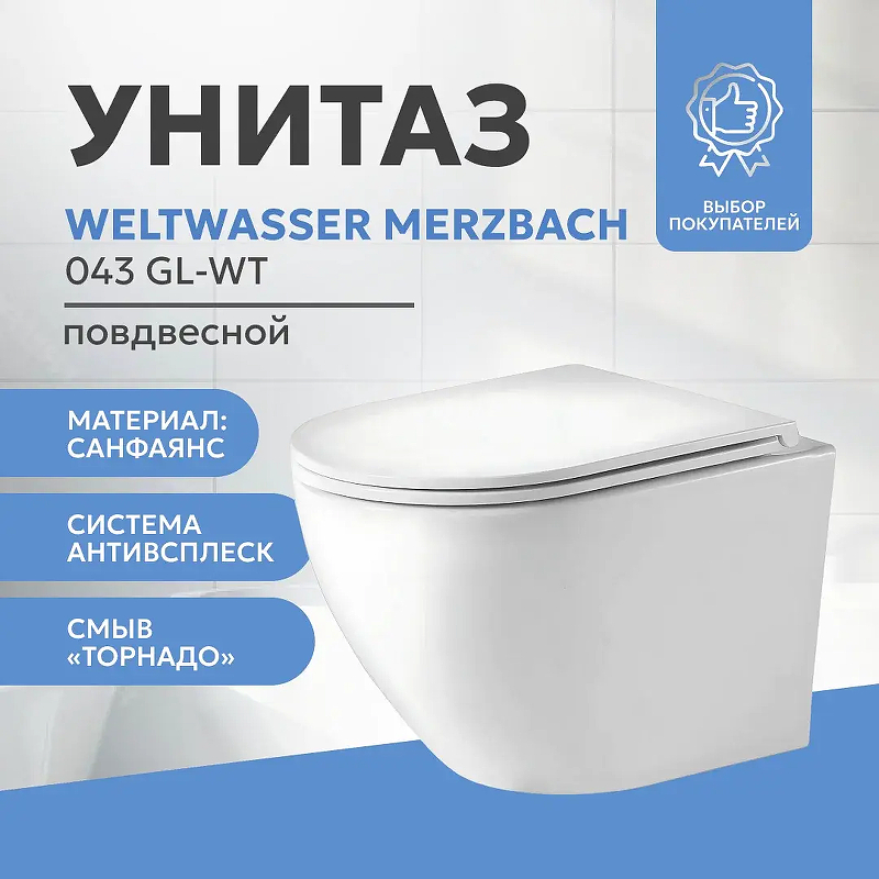 Унитаз WeltWasser Merzbach 043 GL-WT 10000009939 подвесной 