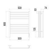 Электрический полотенцесушитель Terminus Сицилия П8 500х800 КС 4670078543011 цвет Черный муар-3