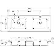Раковина Cezares 120 50211 двойная Bianco-1