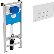 Комплект унитаза с инсталляцией Ideal Standard Tesi Aqua Blade T3868V1/121AC с сиденьем Микролифт и Белой клавишей смыва-5