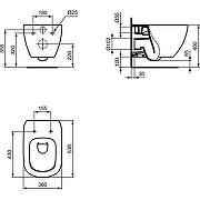 Комплект унитаза с инсталляцией Ideal Standard Tesi Aqua Blade T3868V1/121AC с сиденьем Микролифт и Белой клавишей смыва-9