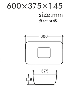 Раковина накладная Orange 60 B07-600W Белая глянцевая-8