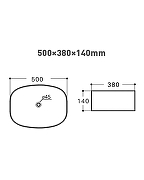 Раковина накладная Orange 50 B08-500W Белая глянцевая-1