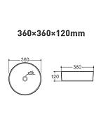 Раковина накладная Orange 36 B09-360W Белая глянцевая-1
