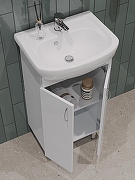 Тумба с раковиной Orange Лайт 45 LA-45TUW+RA Белый глянец-12