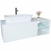 Тумба c раковиной SanVit Оскар 100 L koskar100L подвесная Белая-1