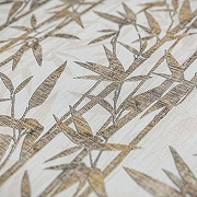 Обои Kerama Marazzi Bamboo KM5002 Винил на флизелине (1,06*10,05) Бежевый/Коричневый, Листья