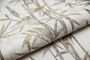 Обои Kerama Marazzi Bamboo KM5002 Винил на флизелине (1,06*10,05) Бежевый/Коричневый, Листья-1
