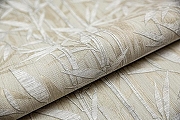Обои Kerama Marazzi Bamboo KM5004 Винил на флизелине (1,06*10,05) Серый/Бежевый, Листья-1