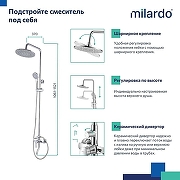 Душевая система Milardo Stripe STRSB1FM06 Хром глянцевый-6