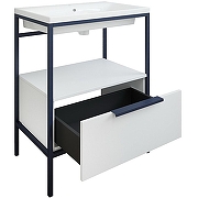 Тумба под раковину Sanflor Лорд 70 С22586 Белая матовая Черная-1