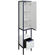 Шкаф пенал Sanflor Лорд 32 С22587 Белый матовый Черный-1