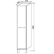 Шкаф пенал Sanflor Экко 37 R С23186 Орегон-2