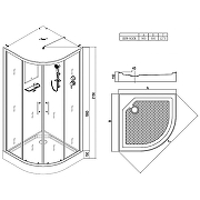 Душевая кабина Esbano ESW-90CR 90x90 ESKW90CR без гидромассажа-15