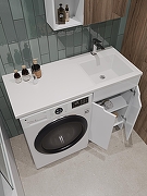 Тумба с раковиной Orange Kandy 110 R OPKD-110TUW+RAR Белый глянец-6