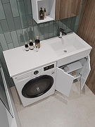 Тумба с раковиной Orange Kandy 120 R OPKD-120TUW+RAR Белый глянец-1