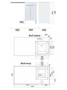 Тумба с раковиной Orange Kandy 120 R OPKD-120TUW+RAR Белый глянец-9