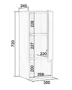 Подвесной шкаф Orange Вега 30 Vg-30SR Белый-7