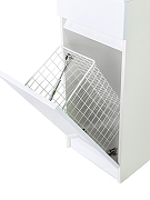 Тумба с раковиной Orange Sistema 100 R STK-40TUW+RAR с бельевой корзиной Белая-8