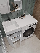 Тумба с раковиной Orange Sistema 110 L STD-110TUW+RAL Белая-4
