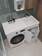 Тумба с раковиной Orange Sistema 110 R STD-110TUW+RAR Белая-8