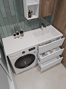 Тумба под раковину Orange Sistema 130 ST-70TUW Белая-9