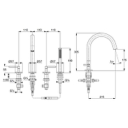 Смеситель на борт ванны Kludi Nova Fonte Puristic 204253915 Черный матовый-1