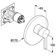 Смеситель для душа Kludi Nova Fonte Puristic 206555315 Белый матовый-1