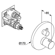 Смеситель для душа Kludi Nova Fonte Puristic 208355315 с термостатом Белый матовый-1