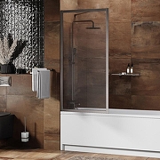 Шторка на ванну WasserKRAFT Abens 80 20W01-80 BN Fixed WasserSchutz профиль Никель стекло прозрачное-7